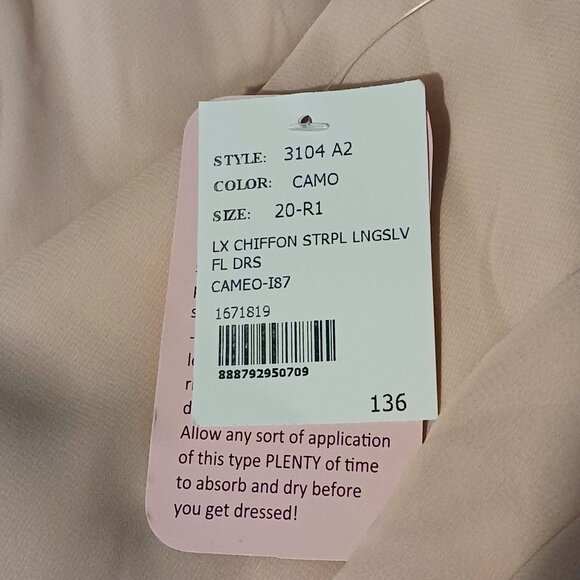 NEW Dessy Collection Off-the-Shoulder Puff Sleeve Maxi Dress Cameo Pink Size 20 - Picture 9 of 14